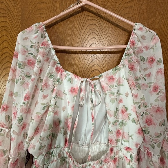 Trixxi Floral Pink and White Romper - Picture 3 of 10